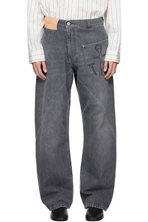 Gray Twisted Workwear Jeans