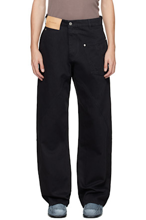 Black Twisted Workwear Jeans
