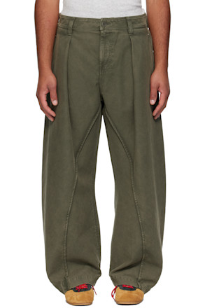 Khaki Twisted Seam Trousers