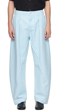 Blue Twisted Seam Trousers
