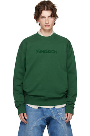 Green Logo Embroidery Sweatshirt