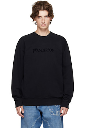 Black Logo Embroidery Sweatshirt