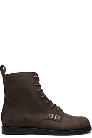 Brown Loafer Lace-Up Boots