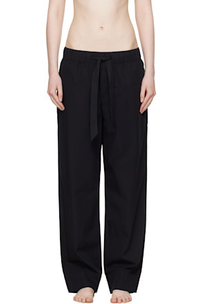 Black Poplin Pyjama Pants