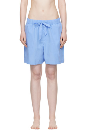 Blue Poplin Pyjama Shorts
