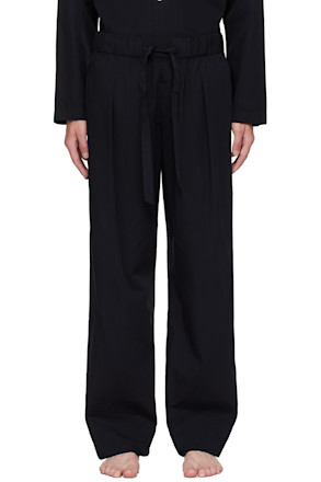 Black Striped Poplin Pyjama Pants