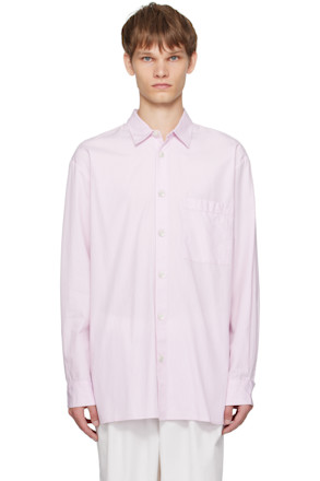 Pink Poplin Long Sleeve Pyjama Shirt