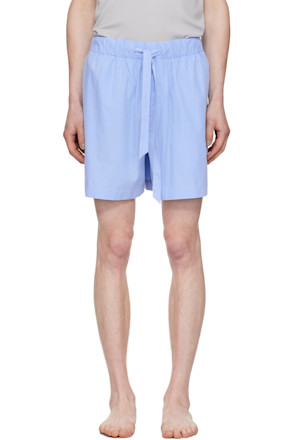 Blue Poplin Pyjama Shorts