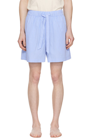 Blue Poplin Pyjama Shorts