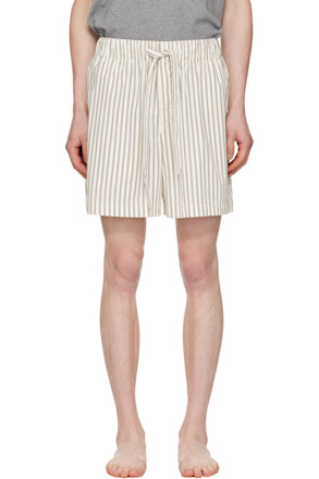 Brown & Off-White Poplin Pyjama Shorts