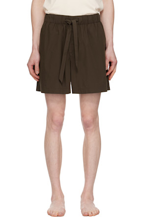 Brown Poplin Pyjama Shorts