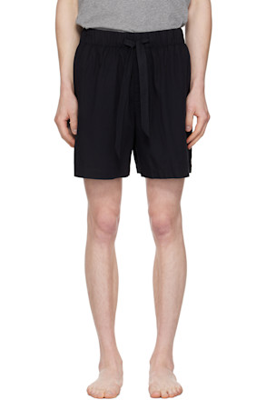 Black Poplin Pyjama Shorts