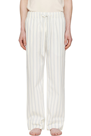 Off-White & Navy Poplin Pyjama Pants