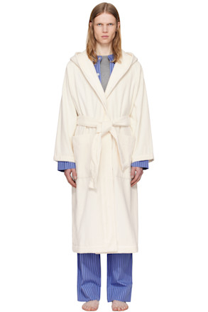 Off-White Terry Hooded Bathrobe