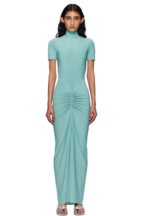Blue Soft Jersey Maxi Dress
