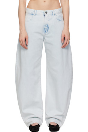 Blue Low Waist Round Jeans