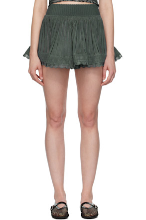 Gray Crinoline Knit Shorts