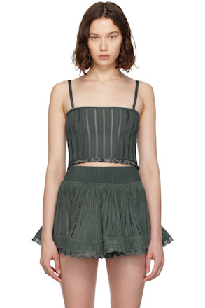 Gray Crinoline Knit Tank Top