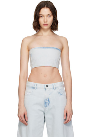Blue Bustier Denim Top