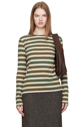 Brown & Green Gradient Stripe Jersey L/S T-shirt