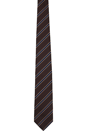 Brown & Blue Silk Stripe Tie