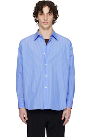Blue Suvin High Count Cloth Stripe Shirt