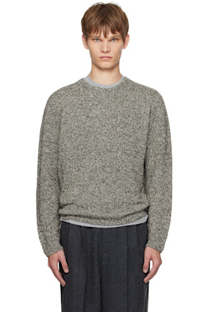 Black & White Airy Silk Wool Knit Sweater