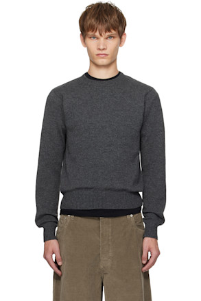 Gray Light Cashmere Knit Sweater