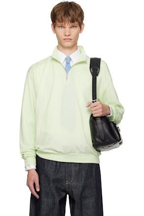 Green Light Wool Sweat Half Zip Sweatshirt