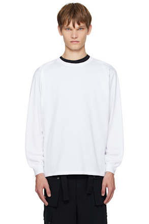 White Luster Plaiting L/S T-shirt