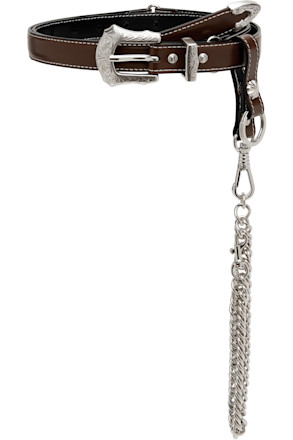 Brown Chain Key Ring Belt