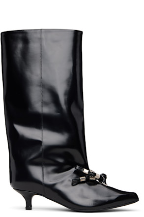 Black Leather Tall Boots