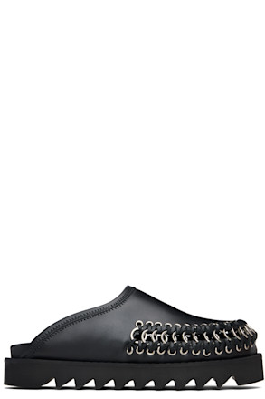 Black Hoop Detail Slip-on Loafers
