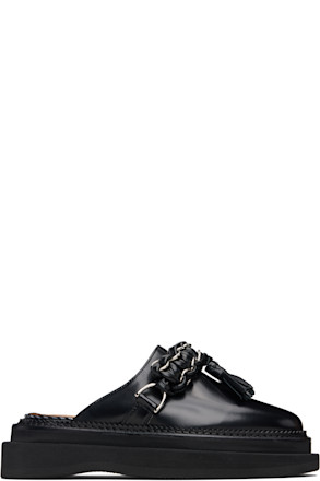 Black Leather Slip-on Loafers