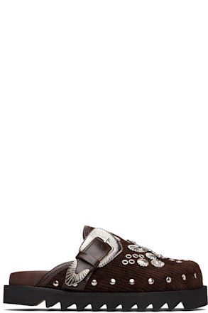 SSENSE Exclusive Brown Buckle Mule Loafers