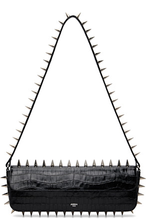 Black Spike Baguette Bag