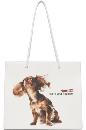 White Puppy Shopping Tote