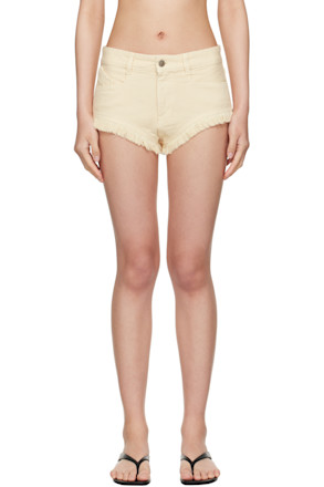 Off-White Fringed Denim Shorts