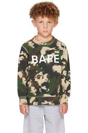 Kids Khaki Map Camo Crewneck Sweatshirt