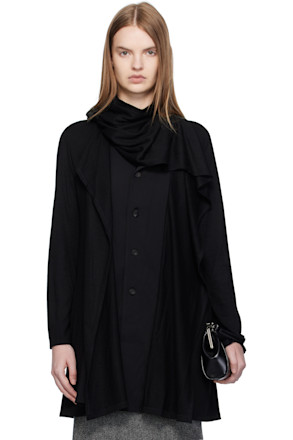 Black Wool Stole Blouse