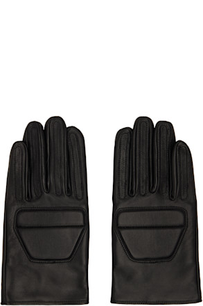 Black Padded Short Gloves