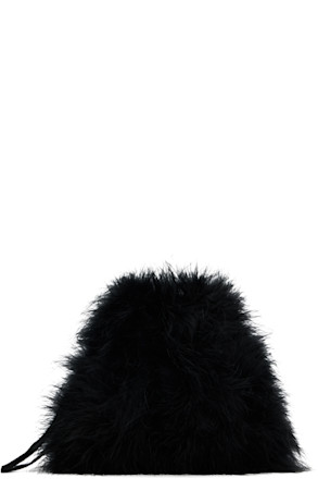 Black Mini Feather Pouch