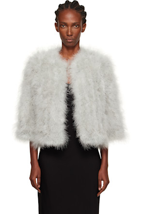 Blue Short Feather Jacket