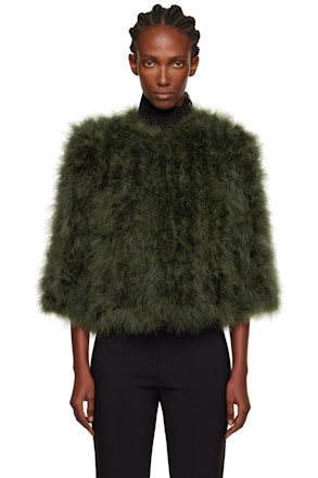 Green Short Feather Jacket