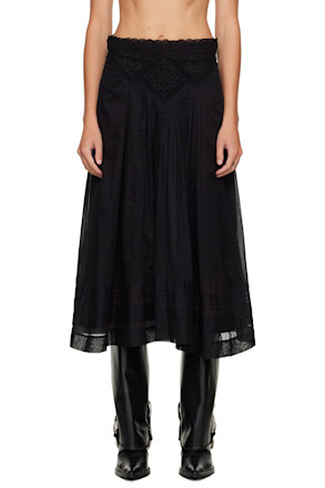 Black Garliana Midi Skirt