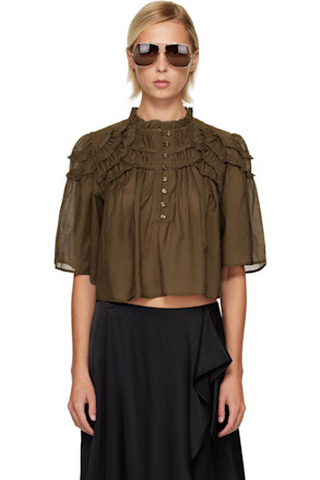 Khaki Carmen Blouse