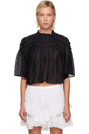 Black Carmen Blouse