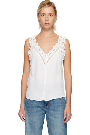 White Fradela Tank Top