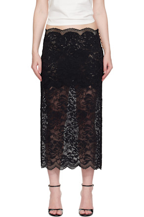 Black Lace Midi Skirt