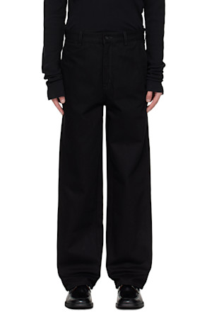 Black 5-Pocket Straight-Leg Jeans